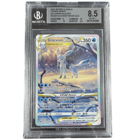 BGS Cards - Glaceon VSTAR (CRZ GG40) | Graded BGS 8.5 [NM-MT+] - Pokemon Crown Zenith Trainer Gallery