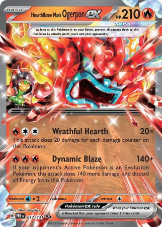 RAW Cards - Hearthflame Mask Ogerpon ex (PRE017) - NM | Pokemon Prismatic Evolutions