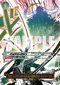 RAW Cards - Demon Aura Nine Sword Style Asura Blades Drawn Dead Man's Game (OP12-037) (V.2) - NM | One Piece TCG: Legacy of the Master