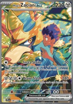 RAW Cards - Hop's Zacian ex (JTG186) - NM | Pokemon Journey Together