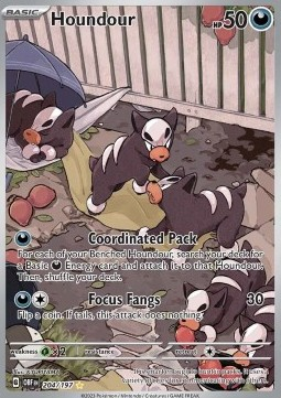 RAW Cards - Houndour (OBF204) - NM | Pokemon Obsidian Flames