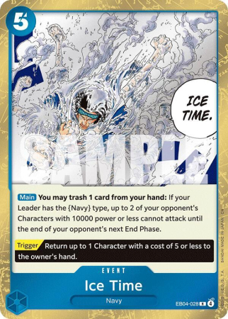RAW Cards - Ice Time (EB04-028)- NM | One Piece The Azure Sea's Seven