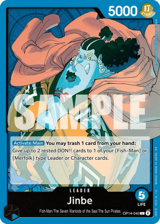 RAW Cards - Jinbe (OP14-040) (V.1) - NM | One Piece The Azure Sea's Seven