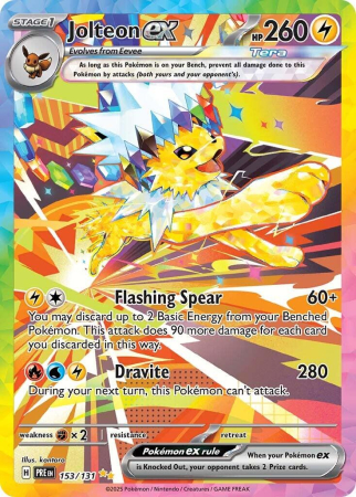RAW Cards - Jolteon ex (PRE153) - NM | Pokemon Prismatic Evolutions