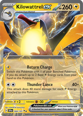 RAW Cards - Kilowattrel ex (SSP068) - NM | Pokemon Surging Sparks