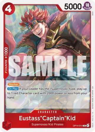 Cartonase - Eustass"Captain"Kid (OP14-014) - NM | One Piece The Azure Sea's Seven - Copie