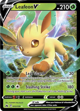 RAW Cards - Leafeon V (CRZ013) - NM | Pokemon Crown Zenith