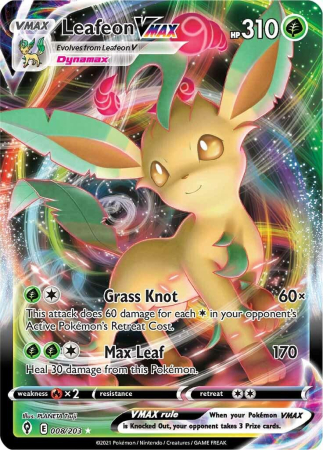RAW Cards - Leafeon Vmax (EVS008) - NM | Pokemon Evolving Skies