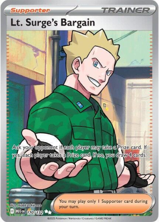 RAW Cards - Lt. Surge's Bargain (MEG170) - NM | Pokemon Mega Evolution