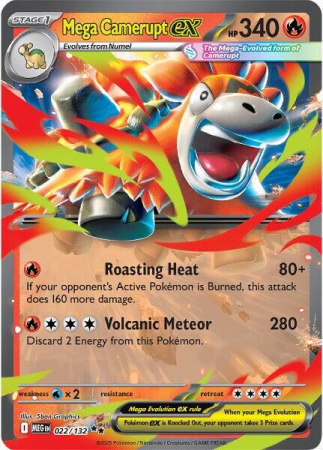 RAW Cards - Mega Camerupt ex (MEG022) - NM | Pokemon Mega Evolutions
