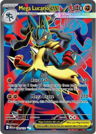 RAW Cards - Mega Lucario ex (MEG160) - NM | Pokemon Mega Evolution
