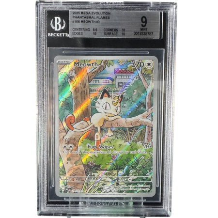 GRADED Cards - Meowth (PFL106) - Graded BGS 9 [MINT] | Pokemon Phantasmal Flames