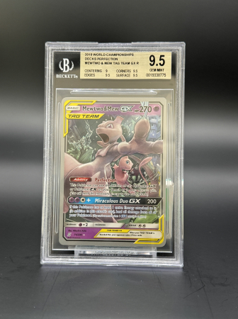 Pokemon SM: Unified Minds - Mewtwo & Mew GX (UNM71) - Graded BGS 9.5 [GEM MINT] | Pokemon Unified Minds [World Championship edition]