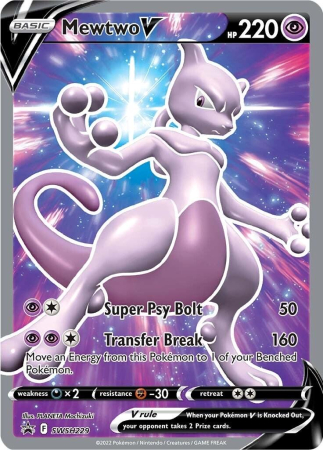 RAW Cards - Mewtwo V (SWSH229) - NM | Pokemon SWSH Black Star Promos