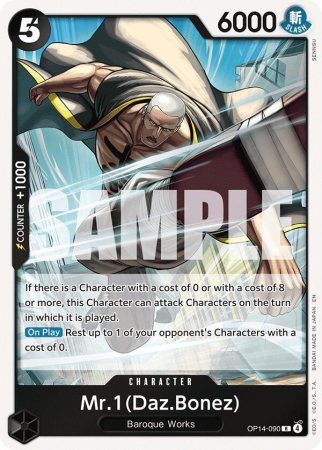 RAW Cards - Mr.1(Daz.Bonez) (OP14-090) (V.1) - NM | One Piece The Azure Sea's Seven