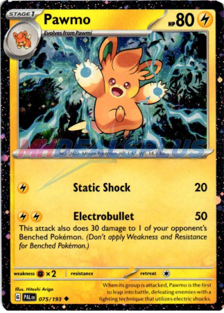 RAW Cards - Pawmo (PAL075) [Cosmo Holo] - NM | Pokemon Paldean Evolved