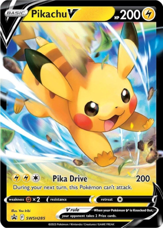 RAW Cards - Pikachu V (SWSH285) - NM | Pokemon SWSH Black Star Promos