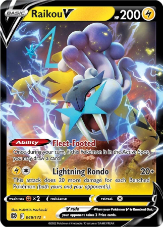 RAW Cards - Raikou V (BRS048) - NM | Pokemon Brilliant Stars