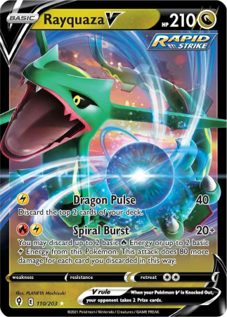 RAW Cards - Rayquaza V (EVS110) - NM | Pokemon Evolving Skies