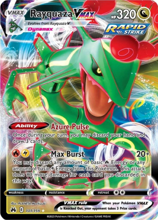 RAW Cards - Rayquaza Vmax (CRZ101) - NM | Pokemon Crown Zenith