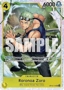 RAW Cards - Roronoa Zoro (OP15-113) (V.1) - NM | One Piece TCG: Adventure on Kami's Island