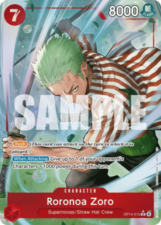 RAW Cards - Roronoa Zoro (OP14-015) (V.2) - NM | One Piece The Azure Sea's Seven