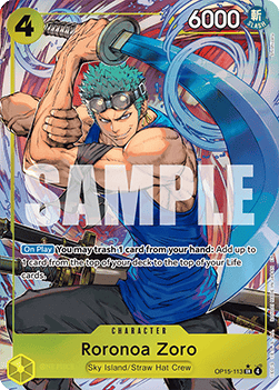 RAW Cards - Roronoa Zoro (OP15-113) (V.2) - NM | One Piece TCG: Adventure on Kami's Island