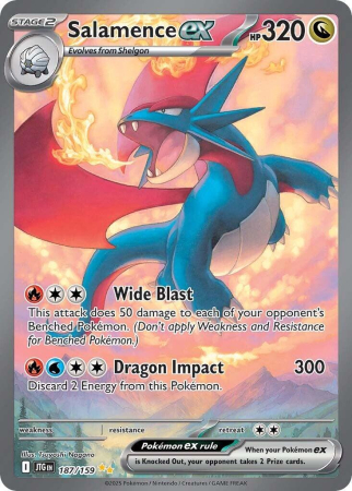 RAW Cards - Salamence ex (JTG187) - NM | Pokemon Journey Together