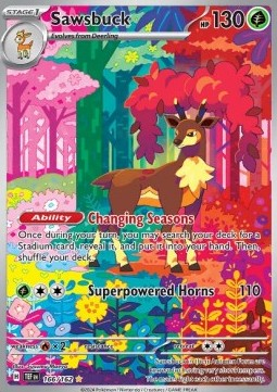 RAW Cards - Sawsbuck (TEF166) - NM | Pokemon Temporal Forces