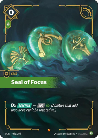 RAW Cards - Seal of Focus (OGN037) - NM | Riftbound Origins