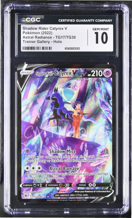CGC Cards - Shadow Rider Calyrex V (ASR TG17) | Graded CGC 10 [GEM MINT] - Pokemon Astral Radiance Trainer Gallery