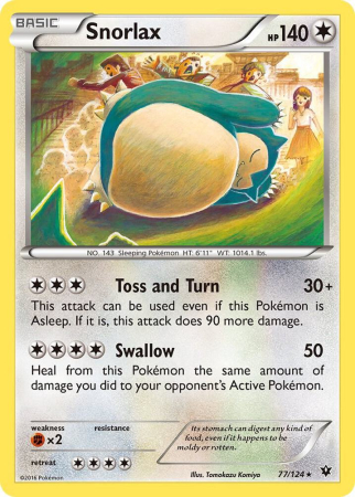 Pokemon XY: Fates Collide - Snorlax (FCO 77) rev. holo - NM | Pokemon Fates Collide