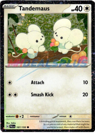RAW Cards - Tandemaus (PAL167) [Cosmo Holo] - NM | Pokemon Paldean Evolved