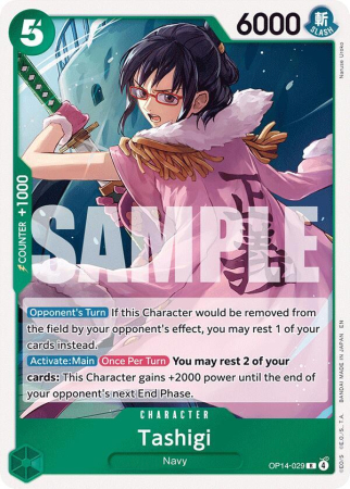 RAW Cards - Tashigi (OP14-029) - NM | One Piece The Azure Sea's Seven