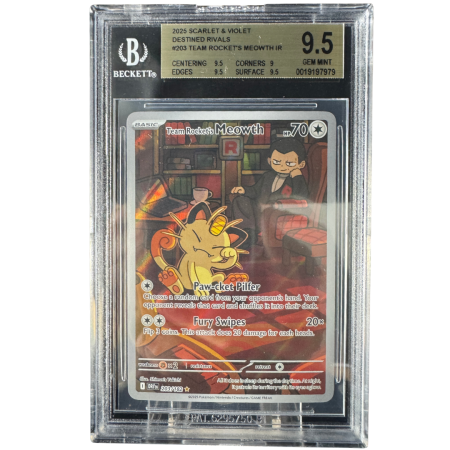 GRADED Cards - Team Rocket's Meowth (DRI203) - Graded BGS 9.5 [GEM MINT] | Pokemon Destined Rivals