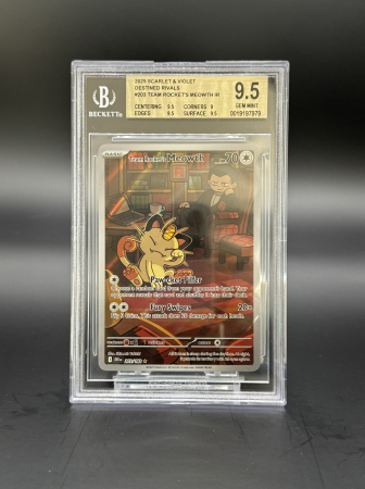 BGS Cards - Team Rocket's Meowth (DRI203) - Graded BGS 9.5 [GEM MINT] | Pokemon Destined Rivals