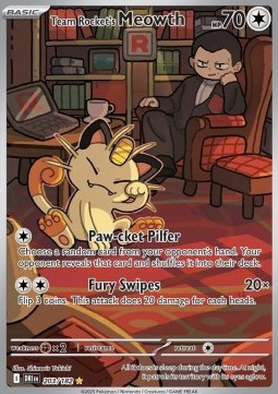 RAW Cards - Team Rocket's Meowth (DRI203) - NM | Pokemon Destined Rivals