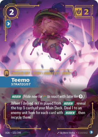Cartonase - Teemo, Strategist (V.1 - Epic) OGN121 - NM | Riftbound Origins