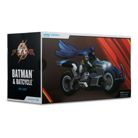 The Flash DC Multiverse Vehicle Batcycle with Batman 18cm [6]