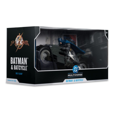 The Flash DC Multiverse Vehicle Batcycle with Batman 18cm [7]