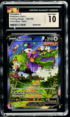 CGC Cards - Tornadus V (CRE 185) | Graded CGC 10 [GEM MINT] - Pokemon Chilling Reign