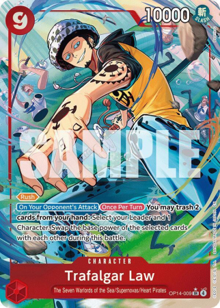 RAW Cards - Trafalgar Law (OP14-009) (V.2) - NM | One Piece The Azure Sea's Seven