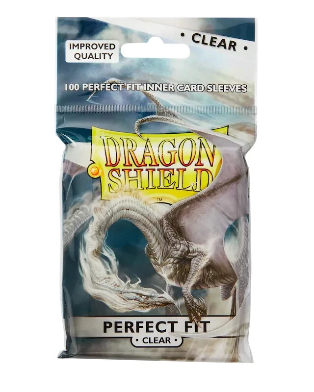 Accesorii TCG - Dragon Shield - Standard Perfect Fit Sleeves - Clear/Clear (100 Sleeves)