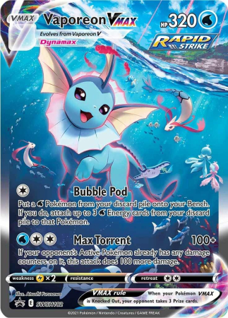 RAW Cards - Vaporeon Vmax (SWSH182) - NM | Pokemon SWSH Black Star Promos
