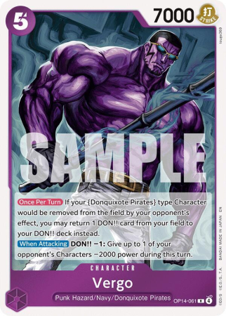 RAW Cards - Vergo (OP14-061) (V.1) - NM | One Piece The Azure Sea's Seven