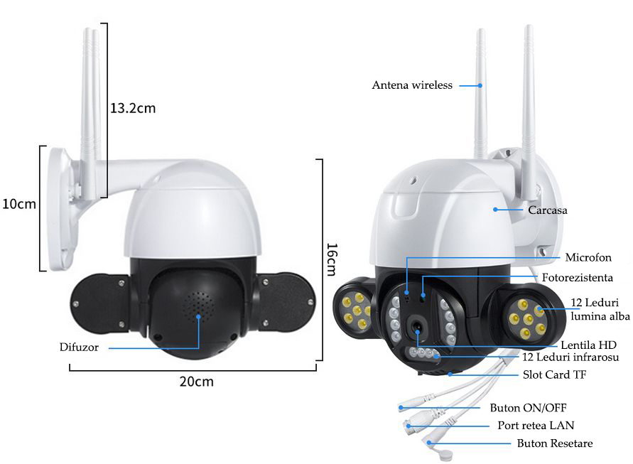 Cameră Supraveghere PTZ Wireless V380 Plus cu Viziune Nocturnă Color [9]