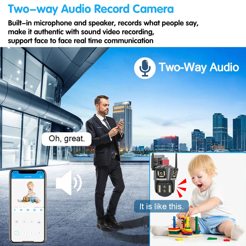 Cameră Supraveghere Wi-Fi ValVirtalex 6K cu 4 Lentile și Zoom Hibrid 10X [4]