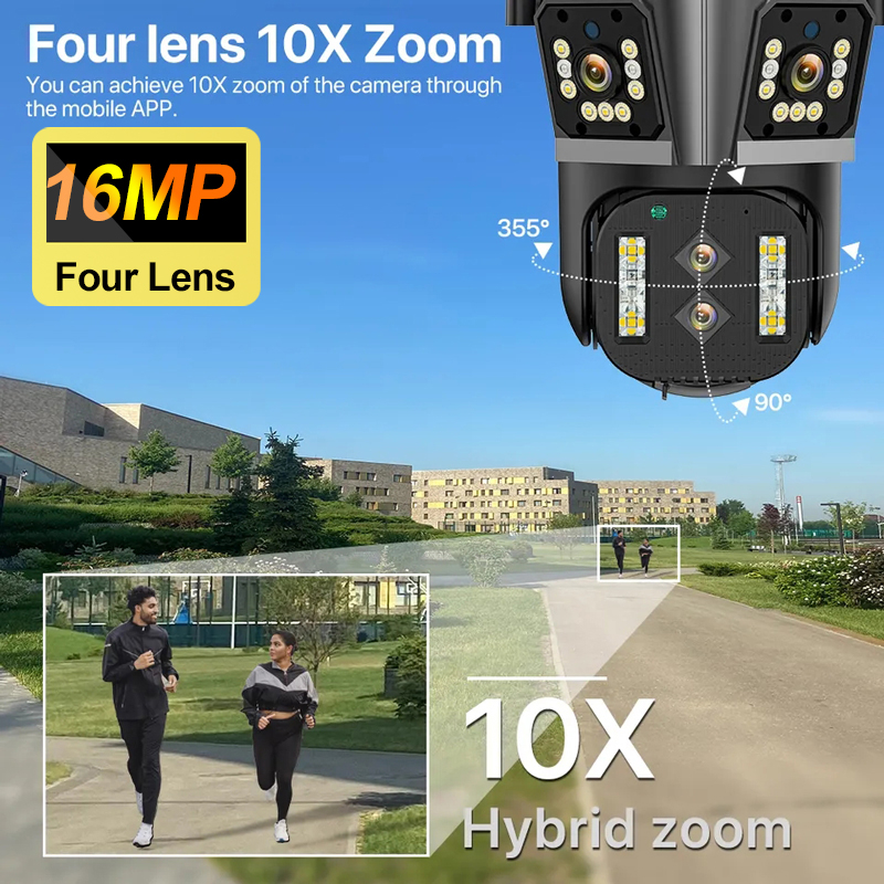 Cameră Supraveghere Wi-Fi ValVirtalex 6K cu 4 Lentile și Zoom Hibrid 10X [7]