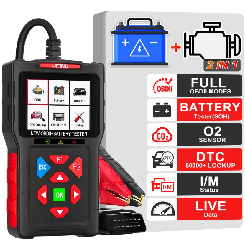 Tester Auto 2-în-1 JF700 Ultra VALVIRTALEX® – OBD2 + Tester Baterie 12V/24V [3]