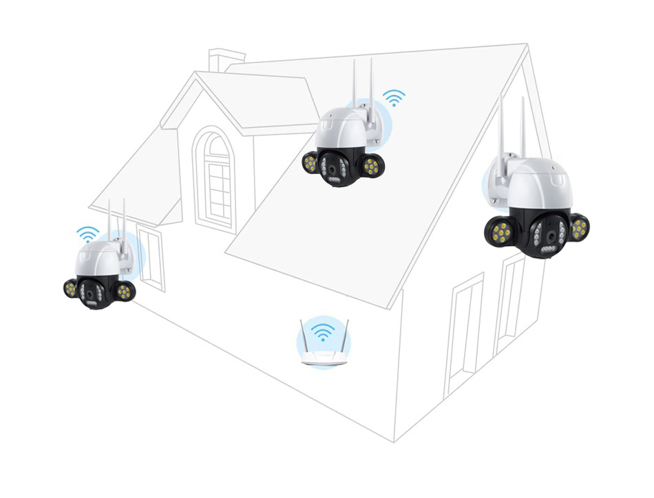 Cameră Supraveghere PTZ Wireless V380 Plus cu Viziune Nocturnă Color [5]